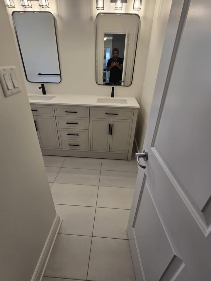 A little job we managed to squeeze in, Change a single vanity to double vanity, ... - Image 3