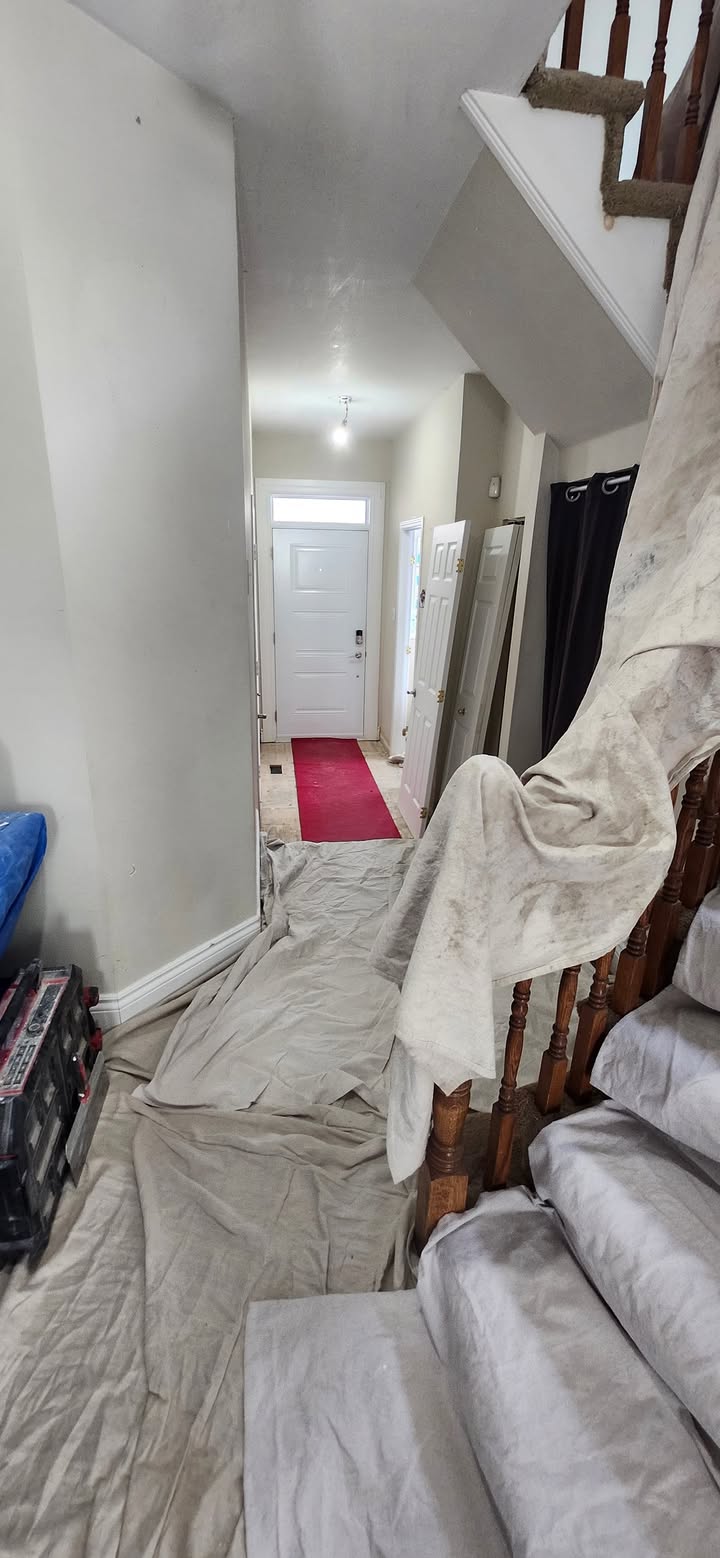 Stipple ceiling removal completed. - Image 2