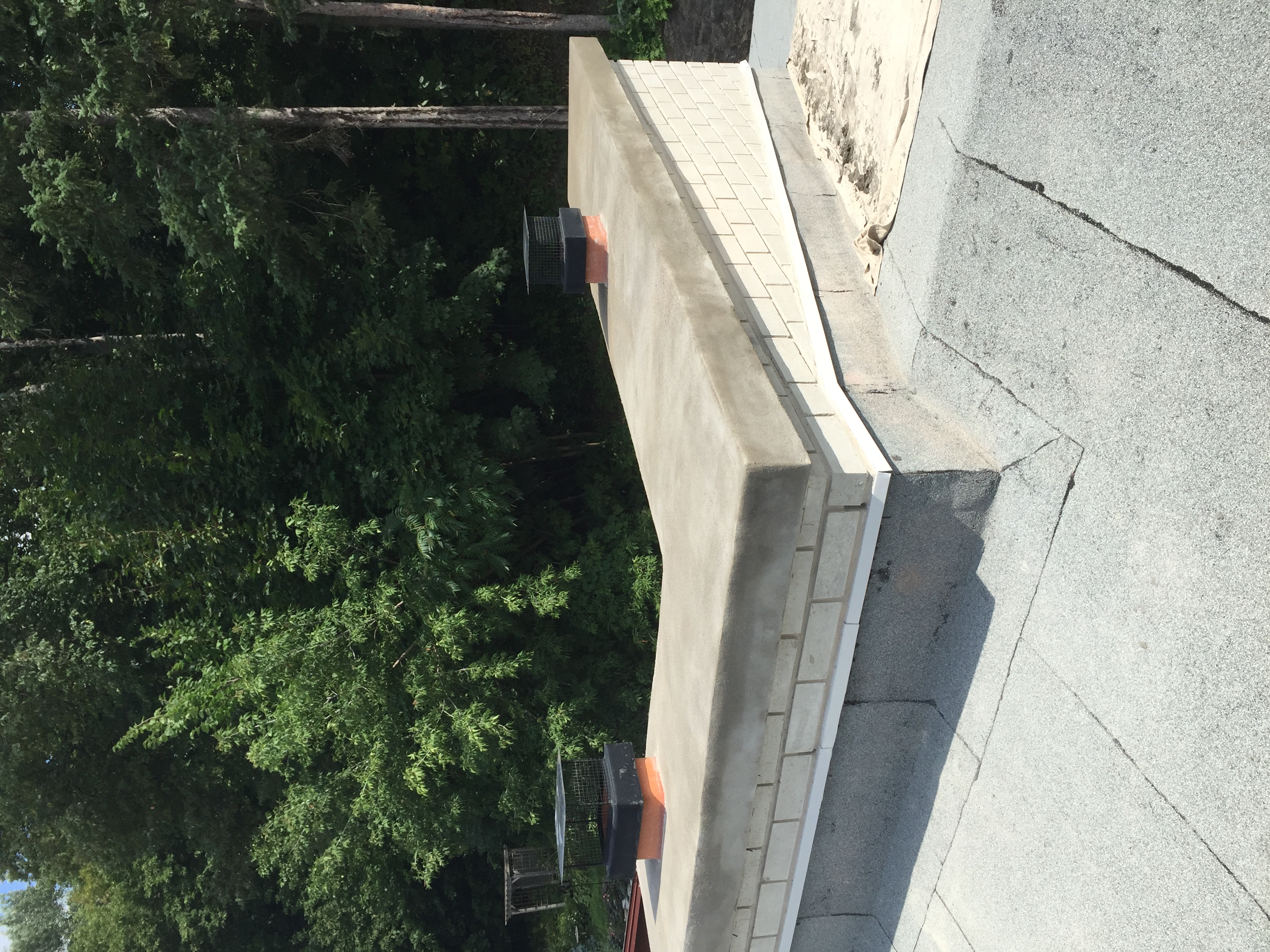 Rebuilt chimney from roof line