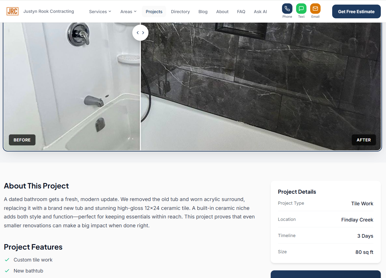 Before/After Gallery with slider