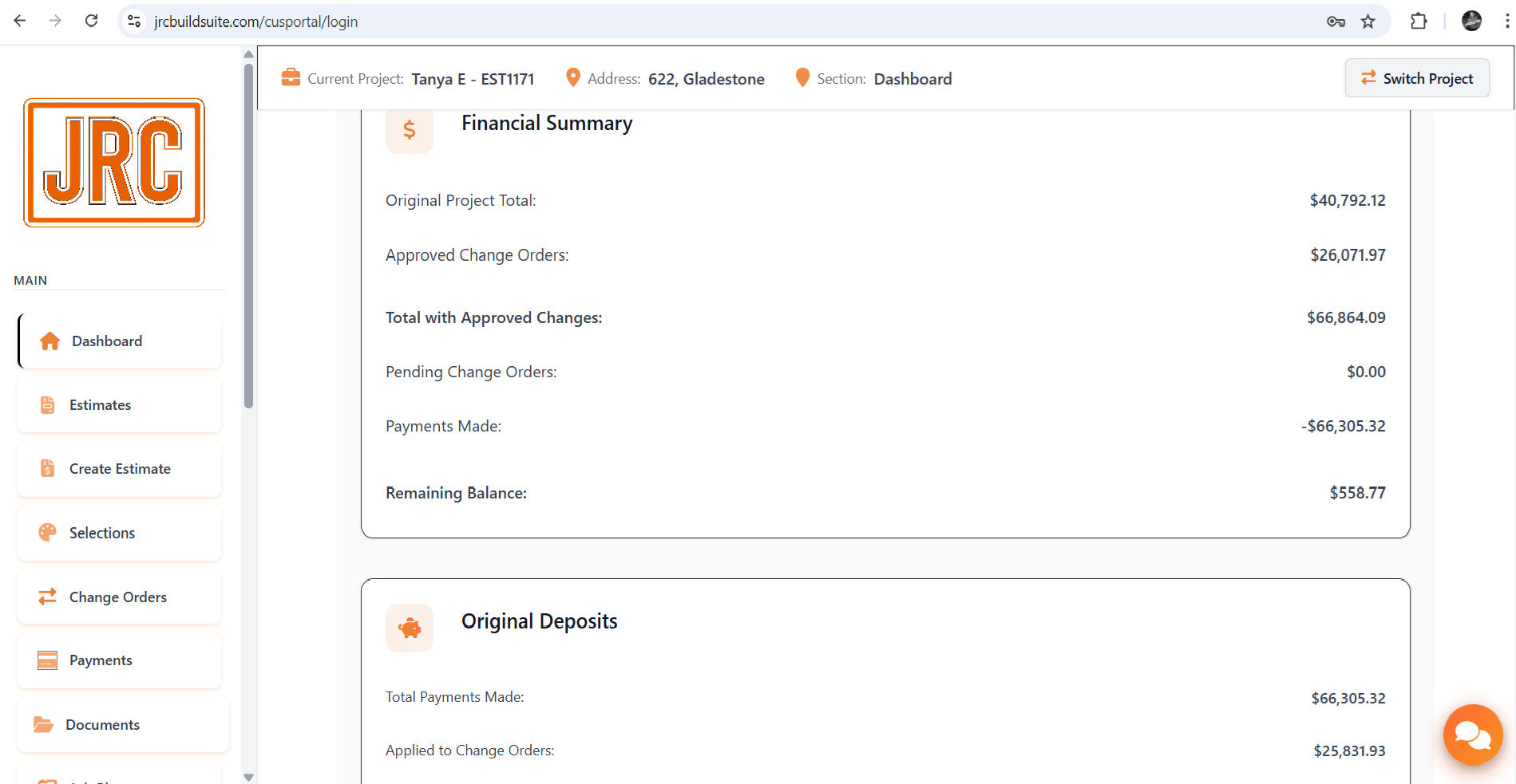 Justyn Rook Contracting website